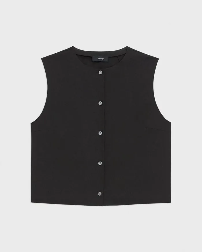 Tops Women Theory Shell Top In Good Cotton Black
