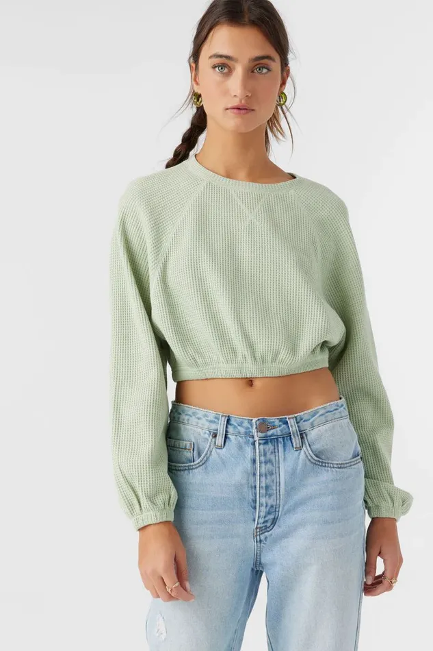 TOUR WAFFLE KNIT SLOUCHY TOP Desert Sage Women O039NEILL Collections