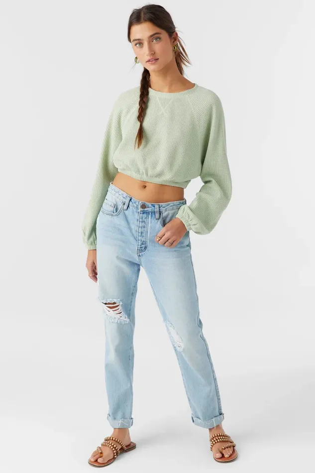 TOUR WAFFLE KNIT SLOUCHY TOP Desert Sage Women O039NEILL Collections
