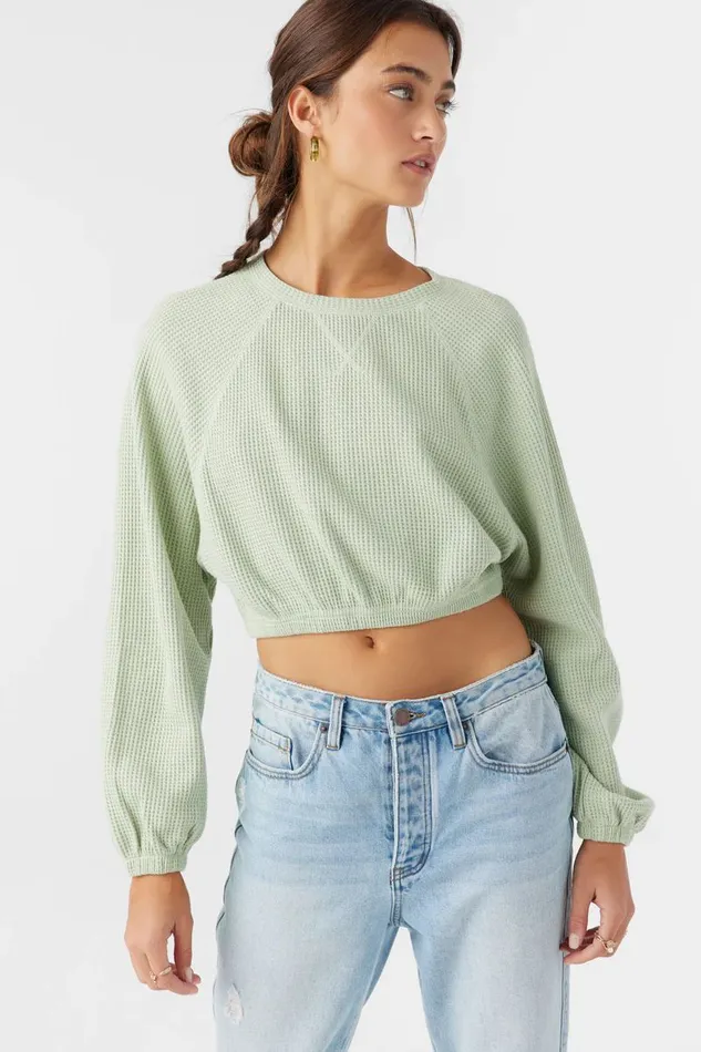 TOUR WAFFLE KNIT SLOUCHY TOP Desert Sage Women O039NEILL Collections