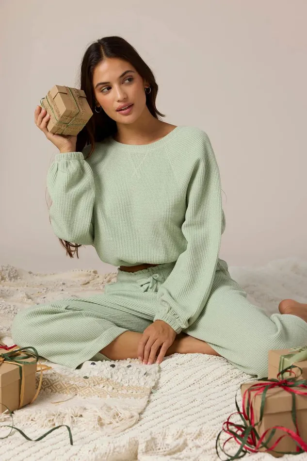 TOUR WAFFLE KNIT SLOUCHY TOP Desert Sage Women O039NEILL Collections