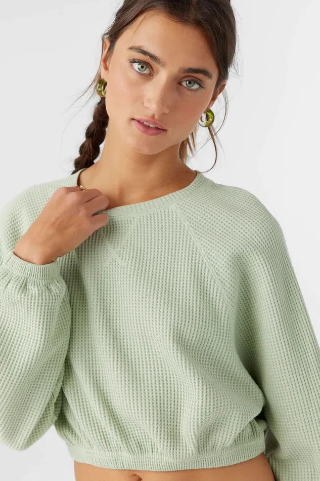 TOUR WAFFLE KNIT SLOUCHY TOP Desert Sage Women O039NEILL Collections