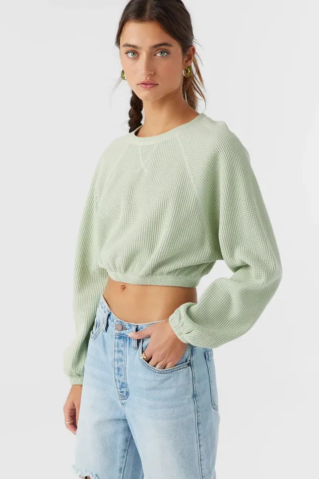TOUR WAFFLE KNIT SLOUCHY TOP Desert Sage Women O039NEILL Collections