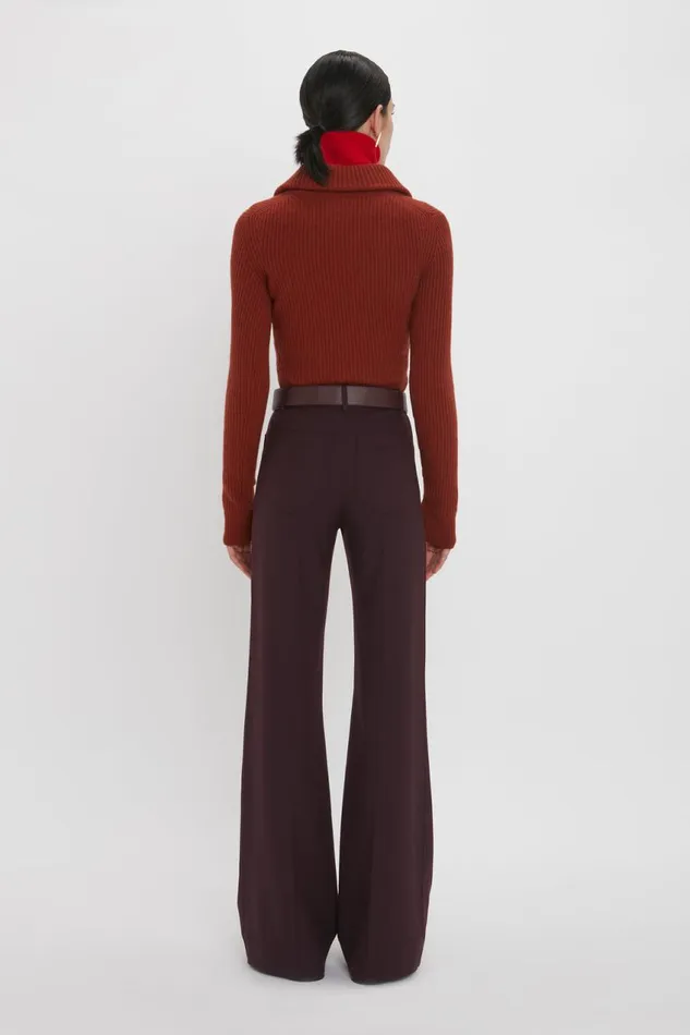 Trousers and Shorts Women Victoria Beckham Alina Trouser In Deep Mahogany