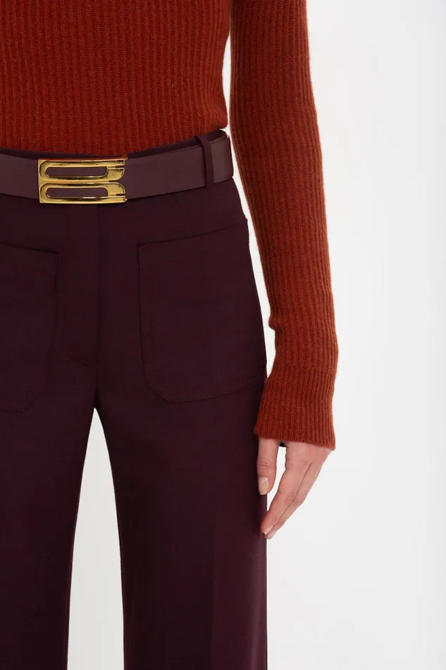 Trousers and Shorts Women Victoria Beckham Alina Trouser In Deep Mahogany