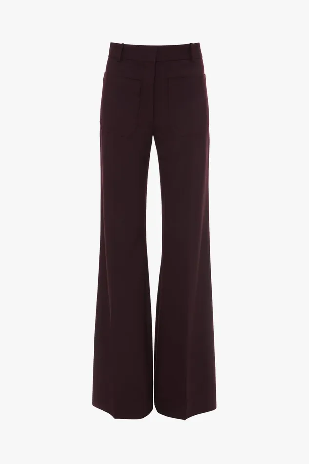 Trousers and Shorts Women Victoria Beckham Alina Trouser In Deep Mahogany