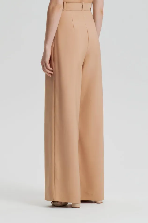 Trousers Women Scanlan Theodore PLEAT DRAPE LEG TROUSER Camel Trousers Women Scanlan Theodore PLEAT DRAPE LEG TROUSER Camel