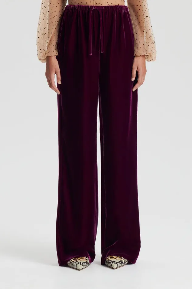 Trousers Women Scanlan Theodore VELVET TROUSER Mulberry Trousers Women Scanlan Theodore VELVET TROUSER Mulberry