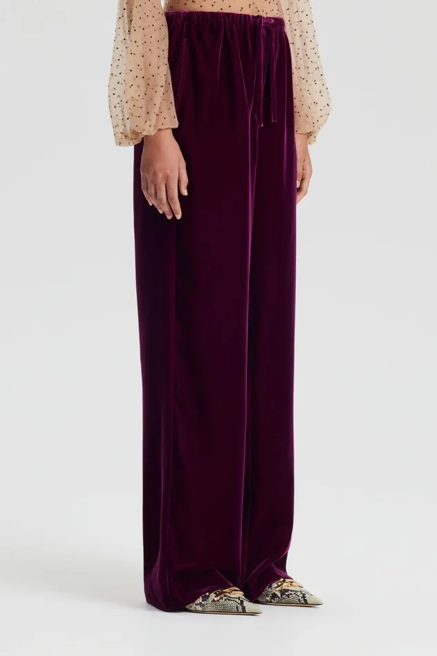Trousers Women Scanlan Theodore VELVET TROUSER Mulberry Trousers Women Scanlan Theodore VELVET TROUSER Mulberry