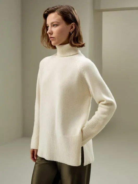 Turtleneck Cashmere Sweater Women Lilysilk Knitwear
