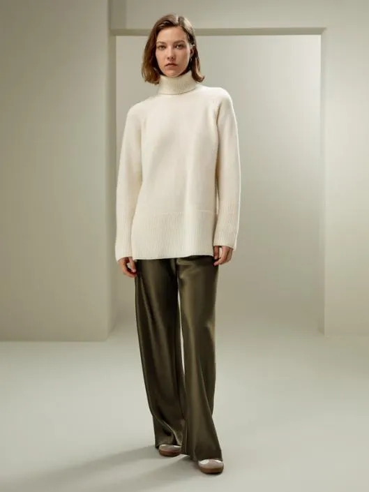 Turtleneck Cashmere Sweater Women Lilysilk Knitwear