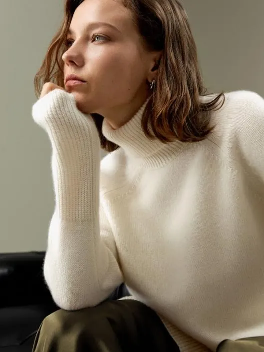 Turtleneck Cashmere Sweater Women Lilysilk Knitwear