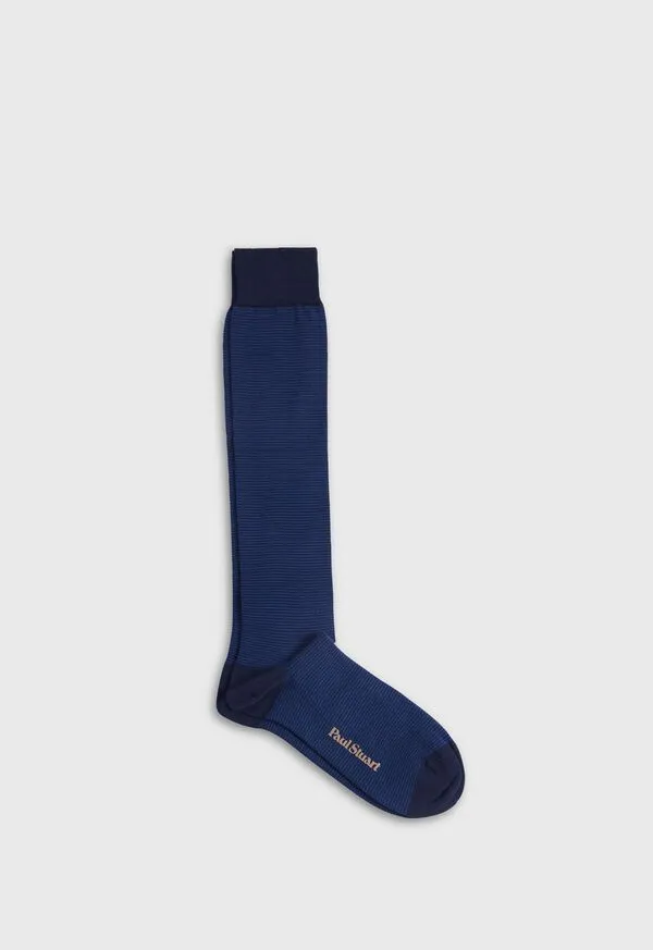 Two Color Stripe Sock Blue Mens Socks Paulstuart