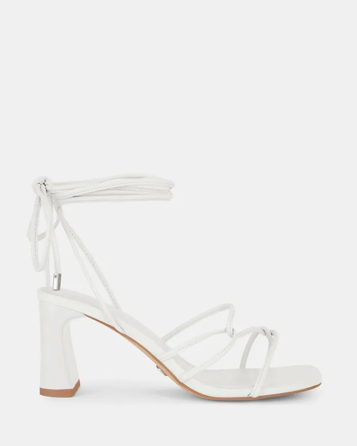 URAY WHITE LaceUp Heels Party NOVO Shoes Women