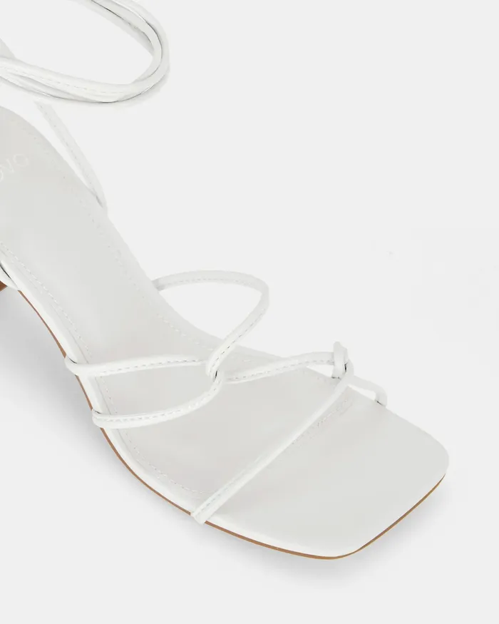 URAY WHITE LaceUp Heels Party NOVO Shoes Women