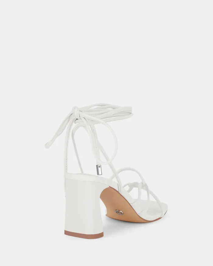 URAY WHITE LaceUp Heels Party NOVO Shoes Women