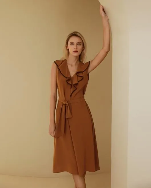 VNeck Sleeveless Silk Orchid Dress Women Jumpsuits Lilysilk Dresses