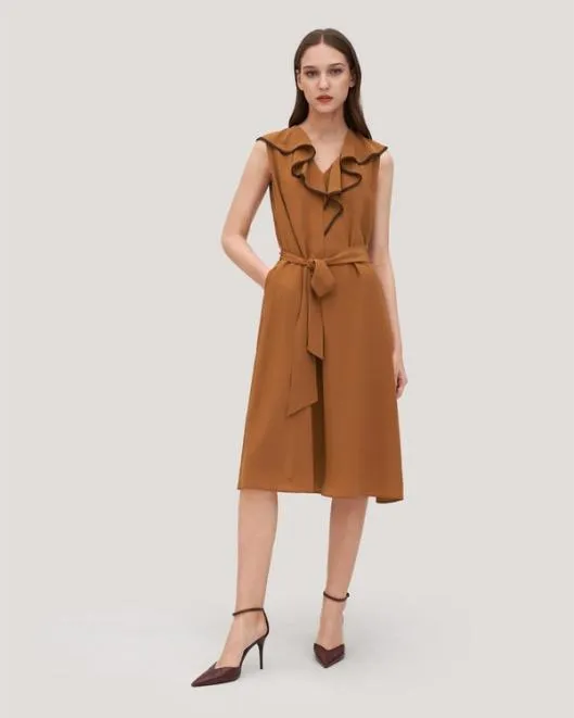 VNeck Sleeveless Silk Orchid Dress Women Jumpsuits Lilysilk Dresses