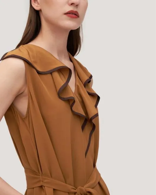 VNeck Sleeveless Silk Orchid Dress Women Jumpsuits Lilysilk Dresses