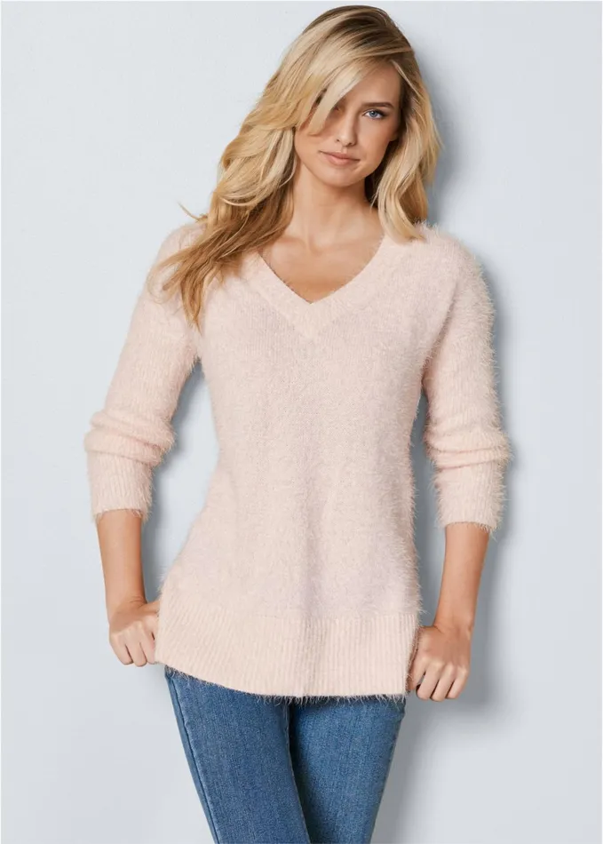 VNECK SWEATER Pink Women VENUS Pullover