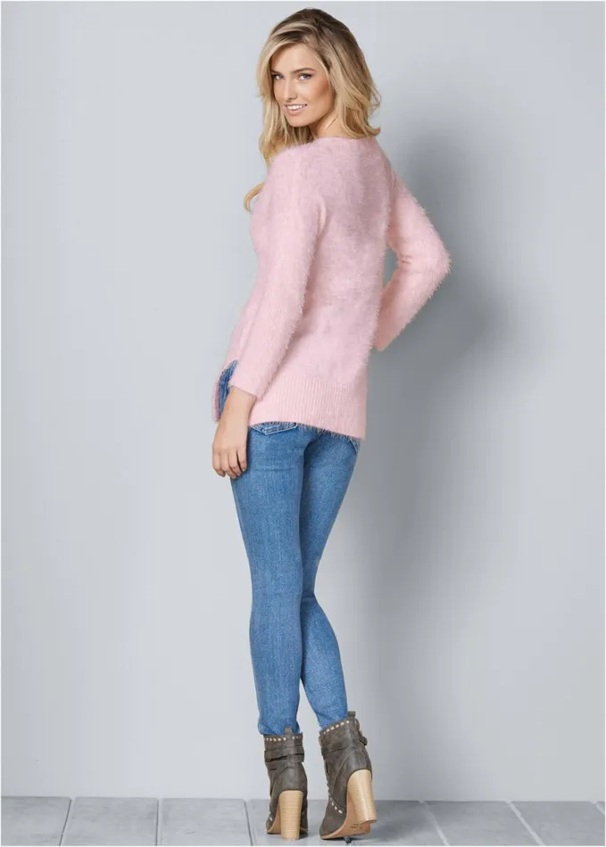 VNECK SWEATER Pink Women VENUS Pullover