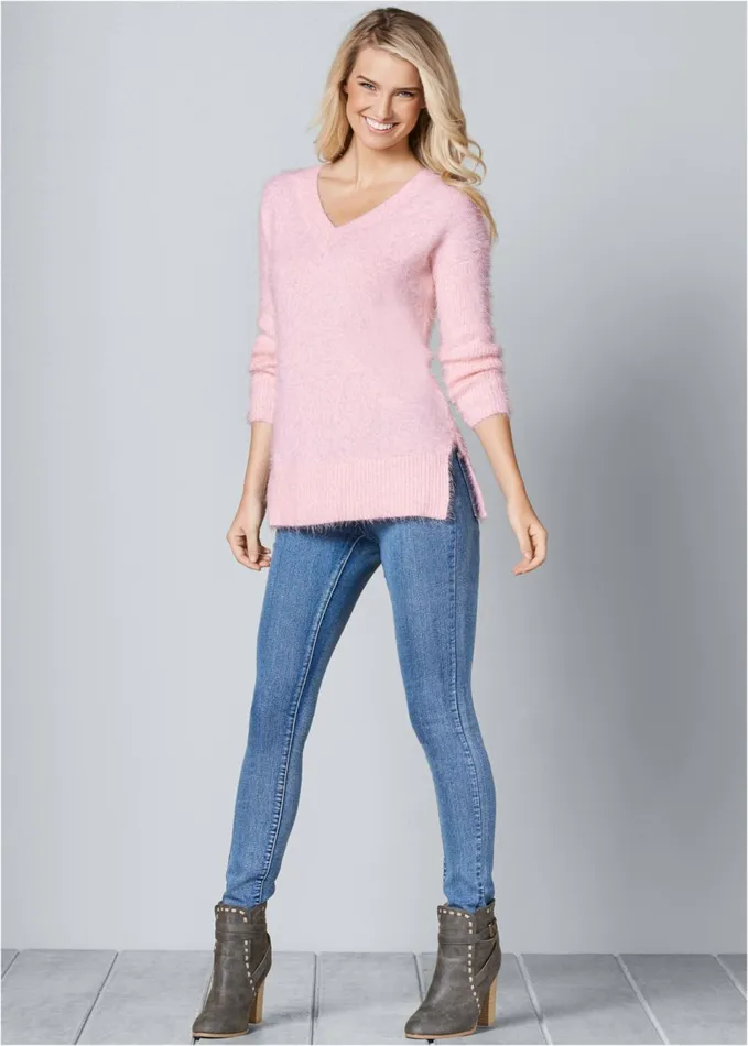 VNECK SWEATER Pink Women VENUS Pullover