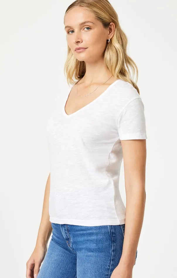 VNeck TShirt In White Women Mavi Jeans Tops and TShirts VNeck TShirt In White Women Mavi Jeans Tops and TShirts