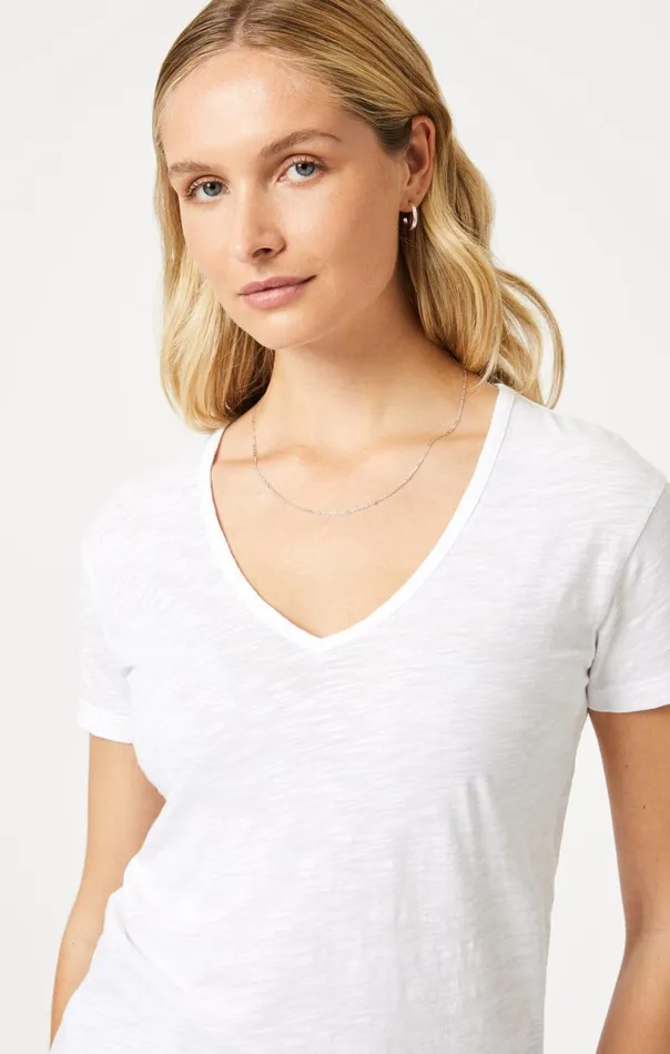 VNeck TShirt In White Women Mavi Jeans Tops and TShirts VNeck TShirt In White Women Mavi Jeans Tops and TShirts
