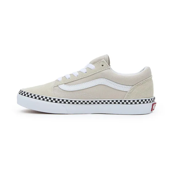 Vans Classics Kids Youth Checkerboard Foxing Old Skool Shoes 814 Years Beige