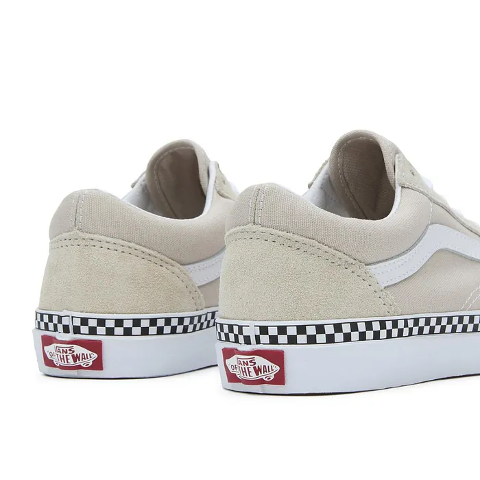 Vans Classics Kids Youth Checkerboard Foxing Old Skool Shoes 814 Years Beige