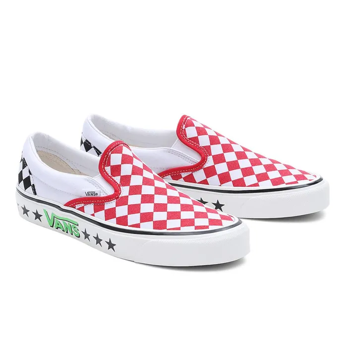 Vans Classics Men Diamond Check Classic SlipOn 98 DX Shoes Red
