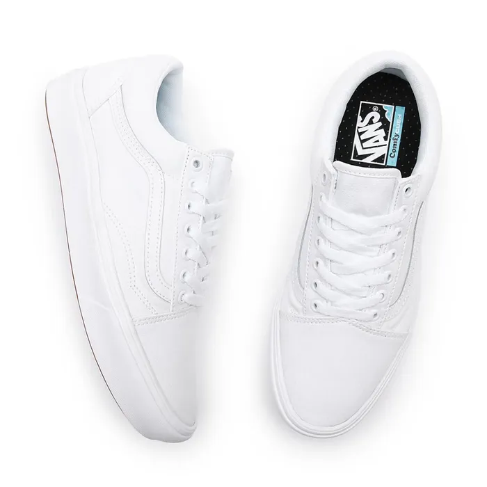 Vans Comfycush Shoes WomenMen Classic ComfyCush Old Skool Shoes White