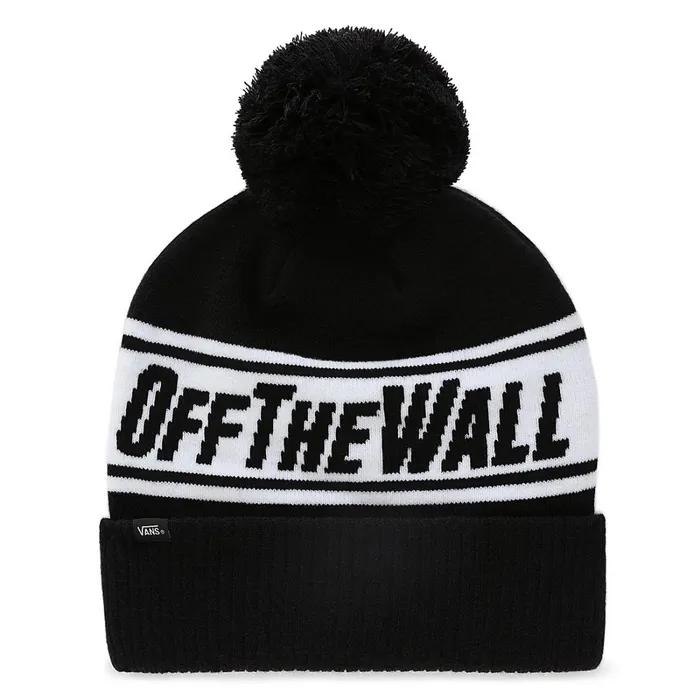Vans Hats and Beanies Women Off The Wall Pom Beanie Black White