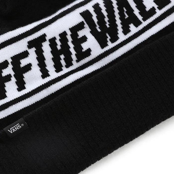 Vans Hats and Beanies Women Off The Wall Pom Beanie Black White
