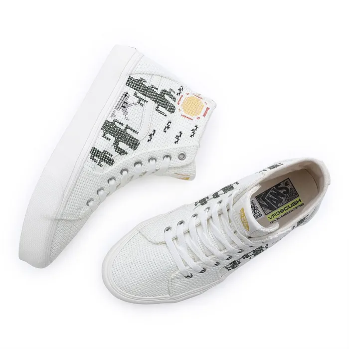 Vans HiTop Shoes Women Desert Embroidery Sk8Hi Tapered VR3 Shoes White