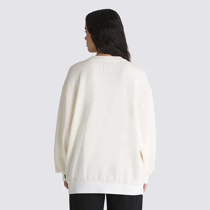 Vans Hoodies and Sweatshirts Women Disney X Swan Song Oversized Long Sleeve Crew Sweatshirt White