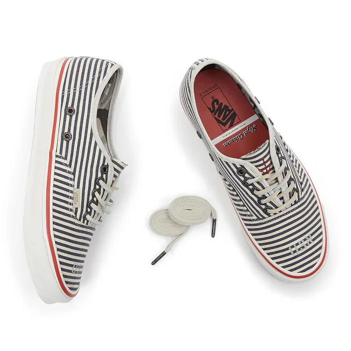 Vans Lowtop Shoes Men Vault By X Nigel Cabourn OG Authentic LX Shoes Blue