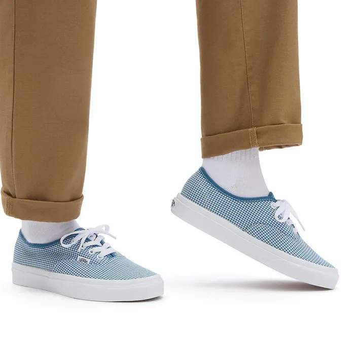 Vans Lowtop Shoes Women Houndstooth Authentic Shoes Blue