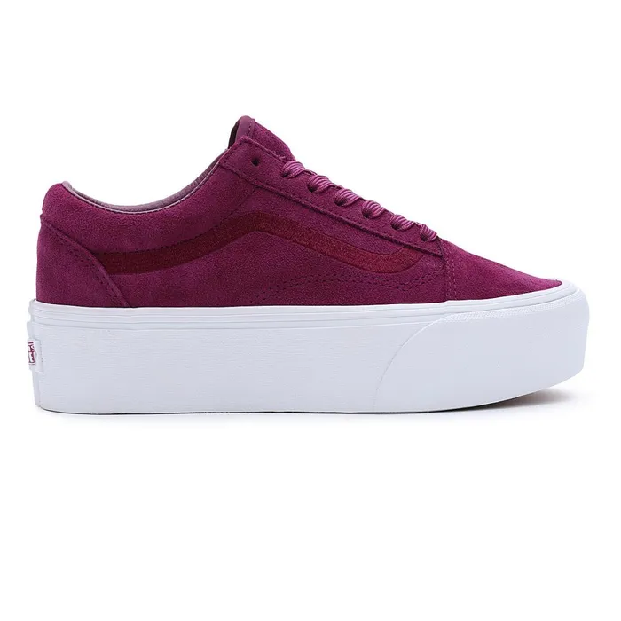 Vans Lowtop Shoes Women Old Skool Stackform Mono Embroidery Shoes Purple