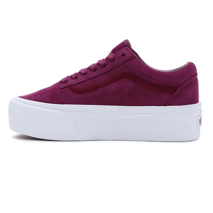 Vans Lowtop Shoes Women Old Skool Stackform Mono Embroidery Shoes Purple