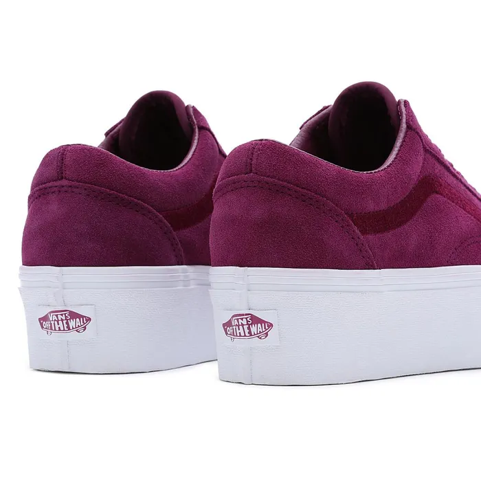 Vans Lowtop Shoes Women Old Skool Stackform Mono Embroidery Shoes Purple
