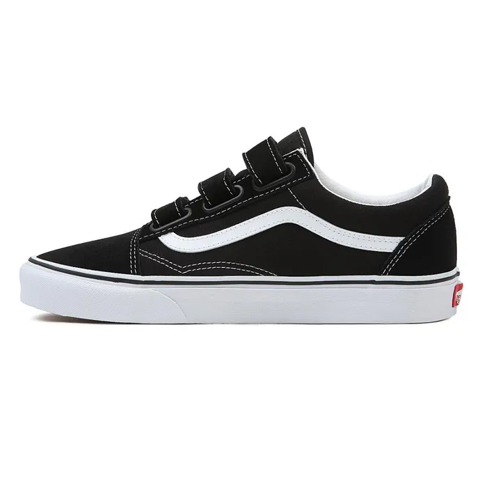 Vans Lowtop Shoes Women SuedeCanvas Old Skool Hook And Loop Shoes Black White