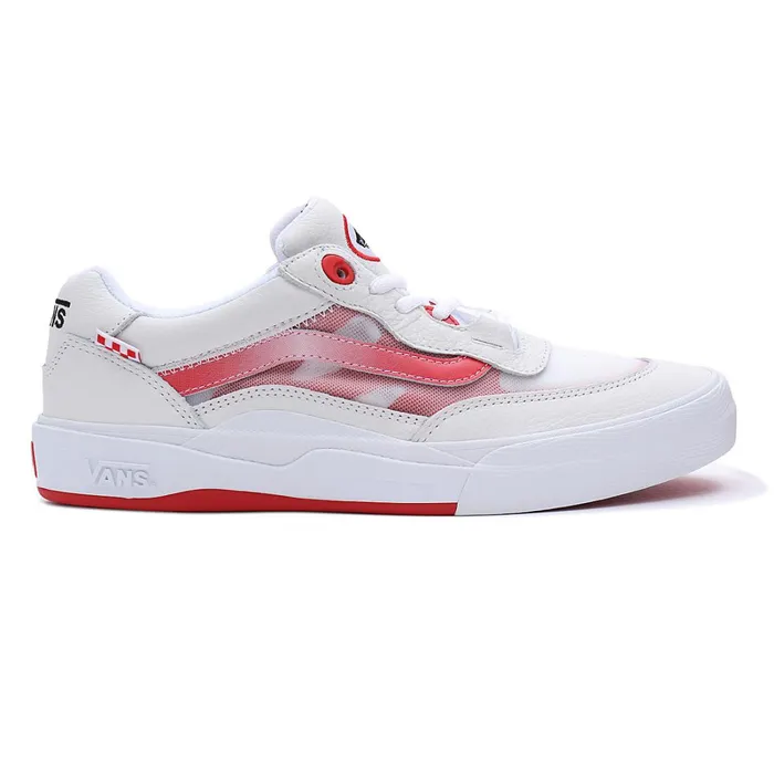 Vans Skate Shoes Men Leather Wayvee Shoes Red White