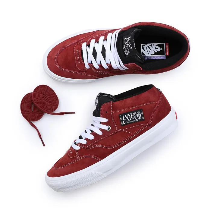 Vans Skate Shoes Men Pig Suede Skate Half Cab 03992 Shoes Red