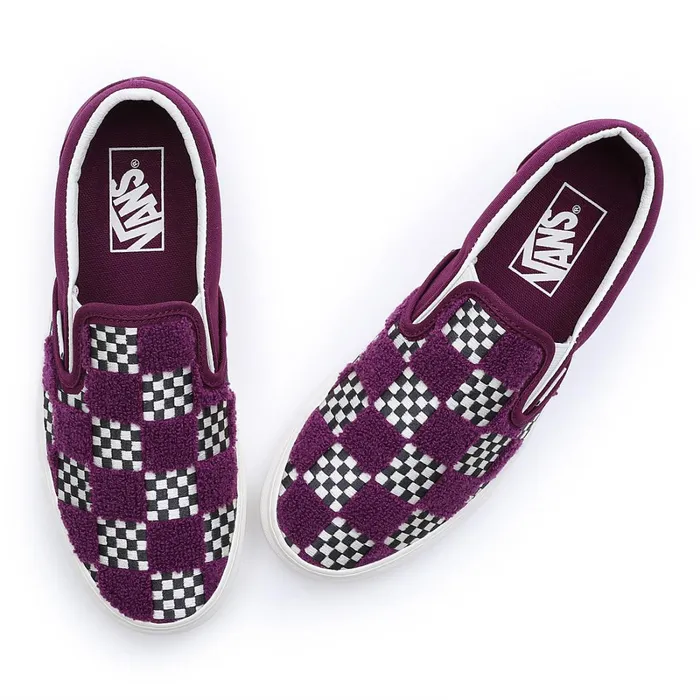 Vans Slipon Shoes Men Tufted Check Classic SlipOn Shoes Purple