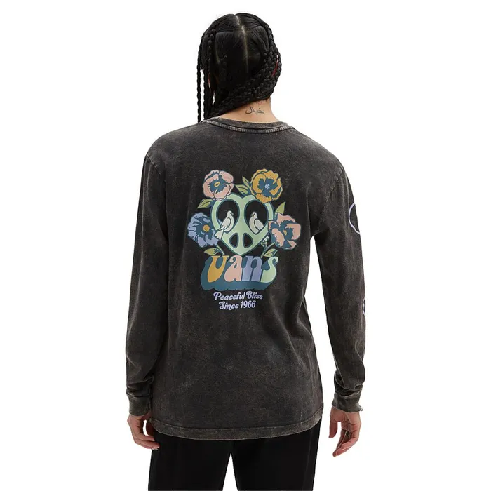 Vans Tshirts and Tops Women Bliss 66 Boyfriend Fit Long Sleeve TShirt Black
