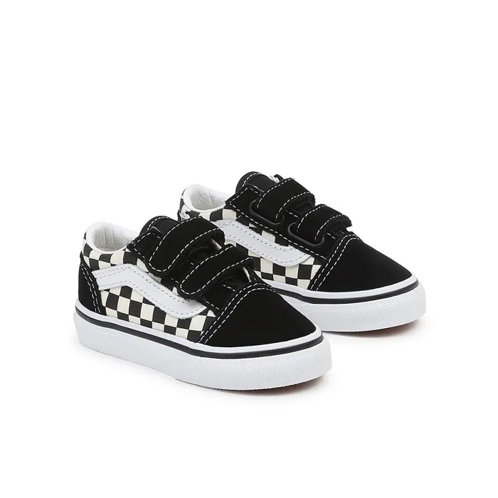 Vans Toddler Shoes 14 Years Kids Toddler Primary Check Old Skool Hook And Loop Shoes 14 Years Black White