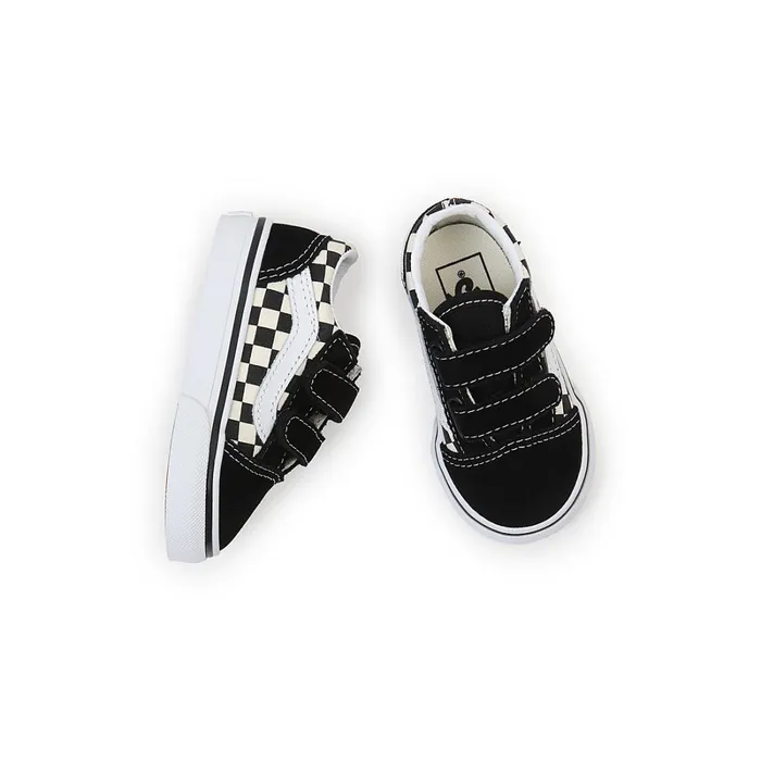 Vans Toddler Shoes 14 Years Kids Toddler Primary Check Old Skool Hook And Loop Shoes 14 Years Black White
