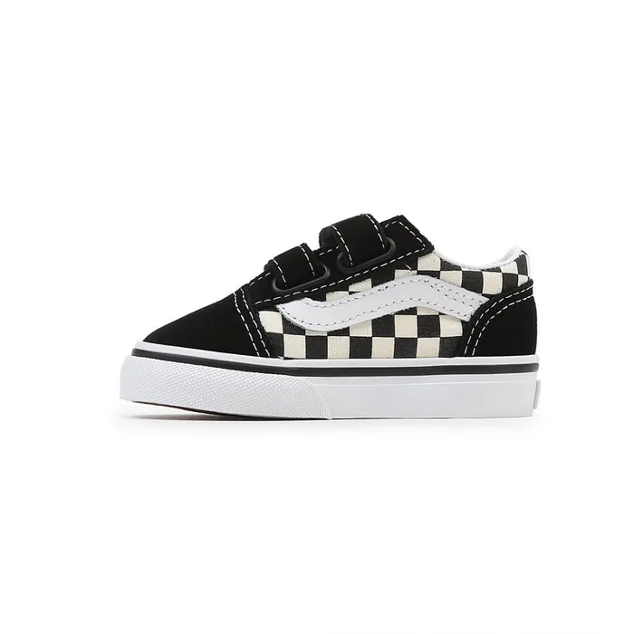 Vans Toddler Shoes 14 Years Kids Toddler Primary Check Old Skool Hook And Loop Shoes 14 Years Black White