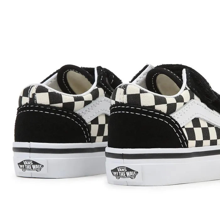 Vans Toddler Shoes 14 Years Kids Toddler Primary Check Old Skool Hook And Loop Shoes 14 Years Black White